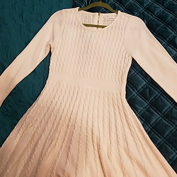 calvin klein fit and flare sweater dress